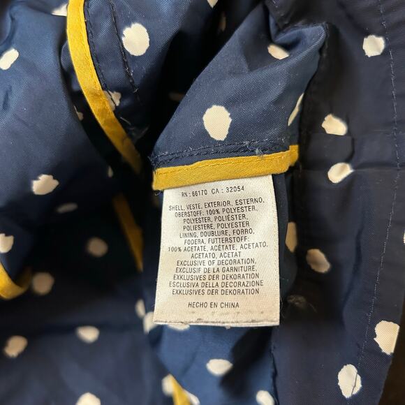 Anthropologie Daughters of Liberation Navy Blue Polka Dot Raincoat Size 2 - Picture 6 of 8